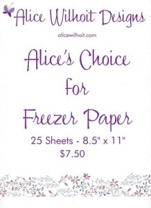 Freezer Paper Cover